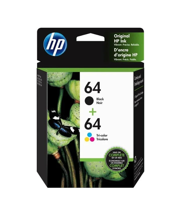HP 64 Standard Capacity 2-Pack Ink Cartridges - Black & Tri-Color - eBuy UAE